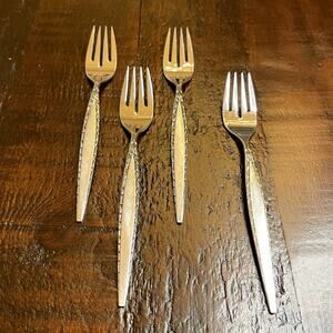 Oneida Community VENETIA Set of 4 Salad Forks Stainless Flatware 7"